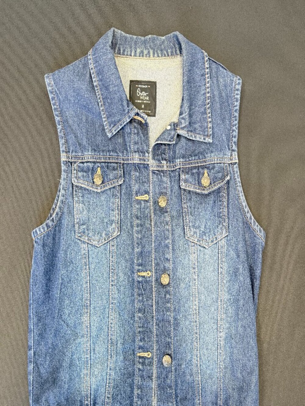 Outer Wear Sleeveless Jean Jacket